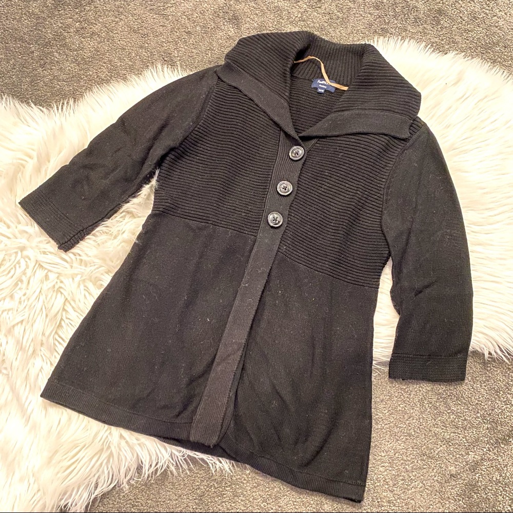 Black knit sweater cardigan